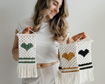 Macrame Heart Wall Hanging, Valentines gifts, Mother's day, Home Gifts, Warm-house