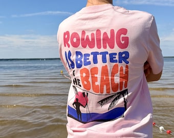 Roeien is beter op het strand - bioshirt