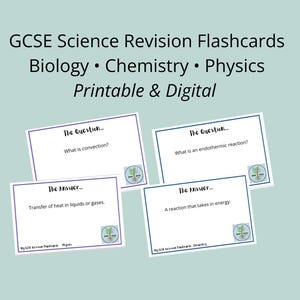 GCSE Science Flashcards | Biology Chemistry Physics | Printable + Digital + GoodNotes | Revision Cards | Instant Download