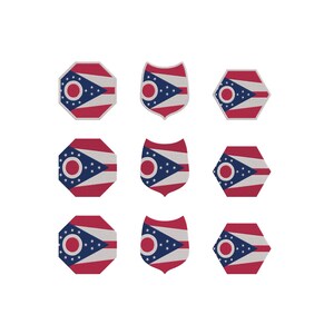 Ohio Flag Patches Embroidery Design, Ohio Burgee Flag Embroidery, North American Flags Machine Embroidery Design Files, 4th July, 6 Sizes