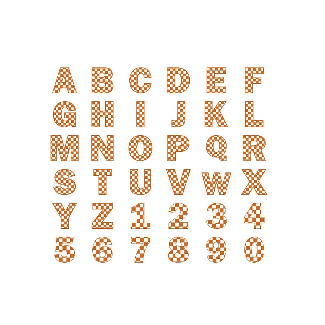 Checker Font Checkered Font Racing Flag Font Checkered Numbers ...
