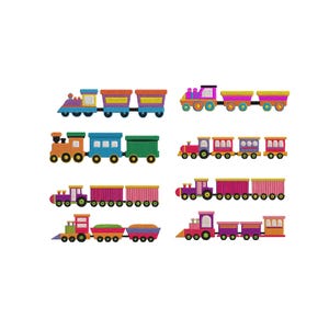 Trains Embroidery Design, Railway Embroidery Design, Train Engine Embroidery Design, Steam Train Machine Embroidery, Baby Toy Train, 5 Sizes