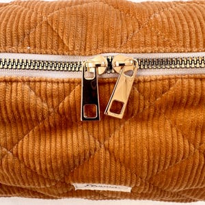 Premium Camel Corduroy Case for Dyson Airwrap, Elegant Floral Lined Hair Tool Organizer, Luxury Travel Storage Bag image 9