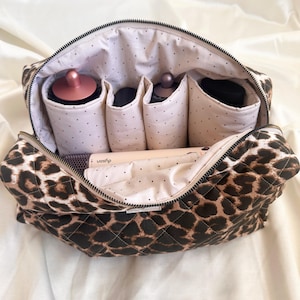Borsa trapuntata leopardata per Dyson Airwrap / Airstrait e Shark FlexStyle, custodia da viaggio per strumenti per capelli.