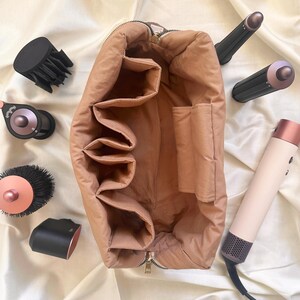 Beauty case trapuntato a pois – Organizer multitasche per cosmetici e strumenti per capelli immagine 3