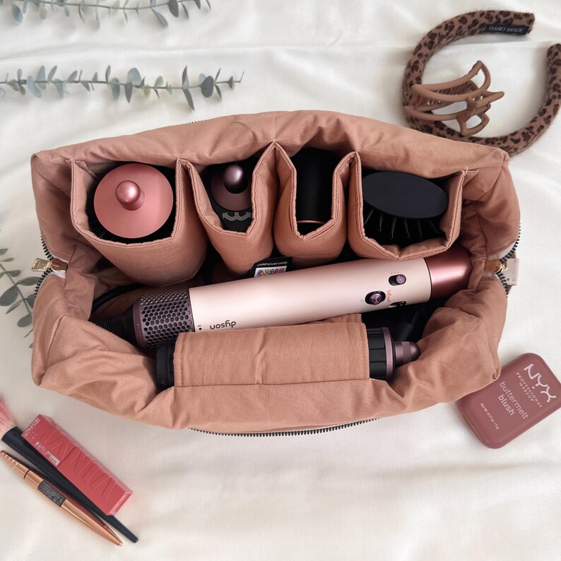 Beauty case trapuntato a pois – Organizer multitasche per cosmetici e strumenti per capelli immagine 17