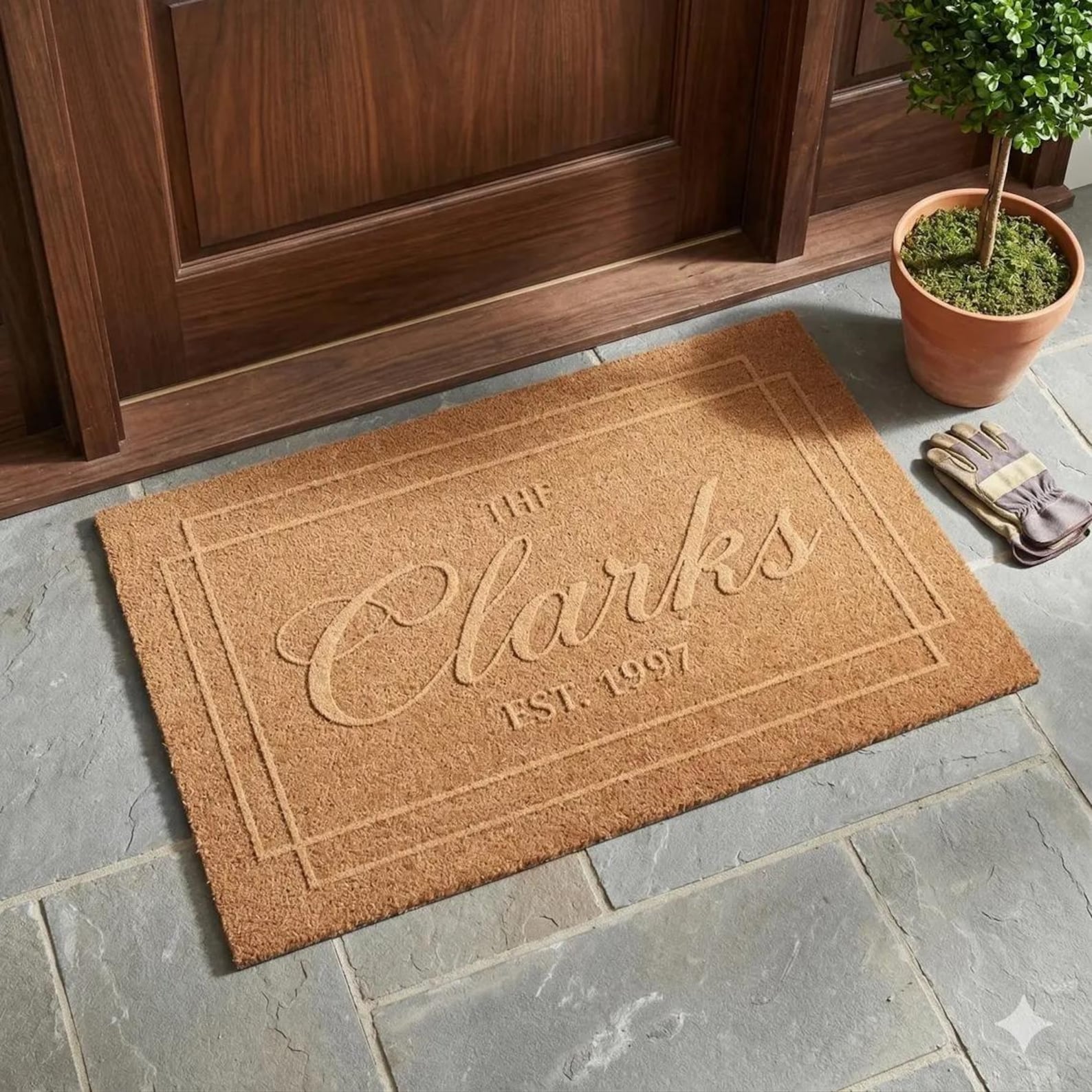 3D Laser Engraving Custom Design Doormat, Personalized Family Name Welcome Mat, Housewarming Gift, Wedding Gift, Custom Door Mat. Best gift. - Medium 18"X30", Raised Embossed