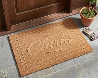 Custom design Doormat, Personalized Family Name Welcome Mat, Housewarming Gift, Wedding Gift, Custom Door Mat 3D Laser Engraving. Best gift