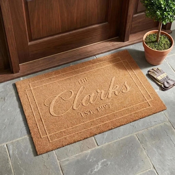 3D Laser Engraving Custom Design Doormat, Personalized Family Name Welcome Mat, Housewarming Gift, Wedding Gift, Custom Door Mat. Best gift.