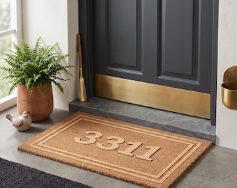 3D Door mat, Custom Family Name Doormat, Personalized Welcome Mat, Laser Engraved Design House Number
