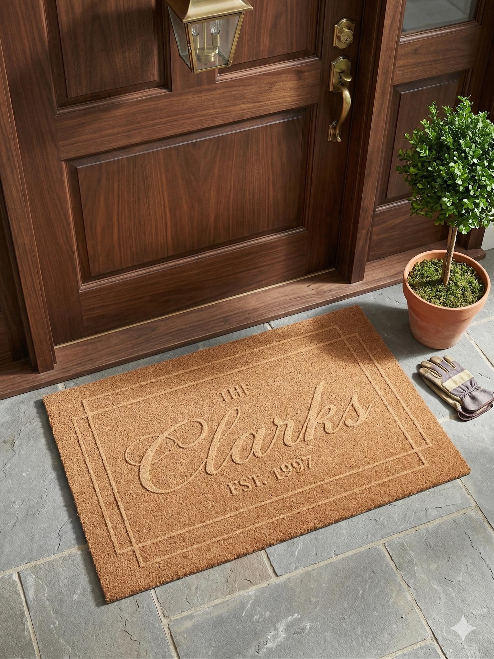 Custom design Doormat, Personalized Family Name Welcome Mat, Housewarming Gift, Wedding Gift, Custom Door Mat 3D Laser Engraving. Best gift - Medium 18"X30", UV Print + 3D Laser