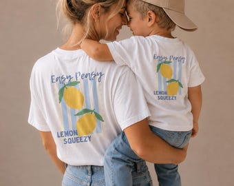 Lemon Squeezy Mama und ich Tshirt, Matching Set Mama Kind Outfits, Partnerlook Mama mini, Mama Tochter Outfit, Mama and me, Papa Sohn Shirt
