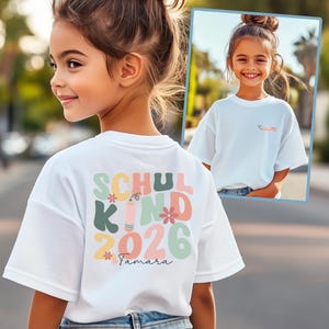 Einschulung Shirt personalisiert, Schulkind 2026 T-Shirt, Einschulungs Shirt Mädchen, Schulanfang Geschenk Shirt, Einschulung Name TShirt