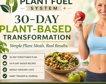 30-Day Plant-Based Meal Plan | Vegan Reset Recipes, Grocery Lists (Digital Download)