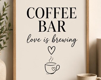 Coffee Bar Minimalist Kitchen Wall Art (Digital Download)