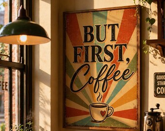 Retro Coffee Print | Vintage Kitchen Wall Art (Instant Download)