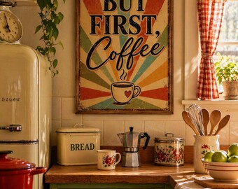 Retro Coffee Print Set | Kitchen Wall Art, Vintage Decor (Instant Download)