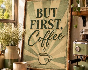Retro Coffee Print | Vintage Kitchen Wall Art (Instant Download)