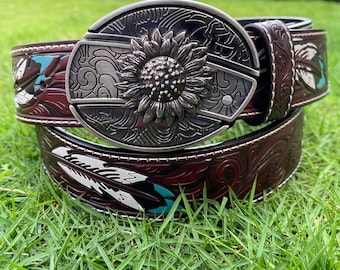 Sunflower Zinc Alloy Belt Buckle – Decorative Floral Utility Accessory Fits 1.5" Belts