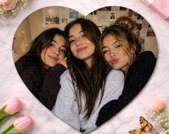 Custom Photo Own Heart Puzzle from Your Picture, 75 Pieces Personalized Jigsaw Puzzle, Couple Portrait