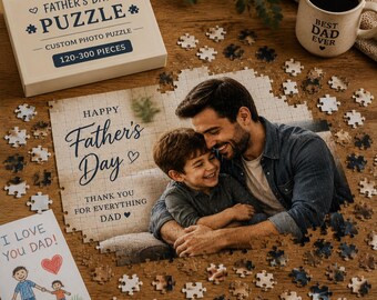 Rompecabezas personalizado para el Día del Padre a partir de una foto, rompecabezas personalizado, crea un recuerdo único con tu imagen favorita, familia, aniversario.