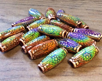 Mood Bead Mirage Bead Polymer Clay Bead Heat Sensitive  DAISY RAY 25mm x 11mm Tube Qty 1