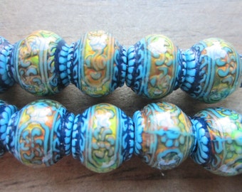 RESTOCKED Mood Bead Mirage Bead Polymer Clay Bead Heat Sensitive Bead Blue Mystique 12.5mm x 11mm  QTY 1
