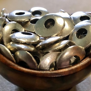 Greek Mykonos Cornflake Bead 10mm Large Hole Antique Pewter Qty 10