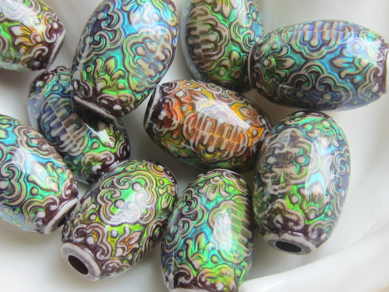RESTOCKED Mood Bead Polymer Clay Bead Heat Sensitive Bead PERSIAN BEAUTY 13mm x 21.5mm Barrel 1 Bead
