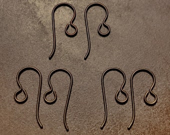 TierraCast Niobium Ear Wires French Hooks Antique Copper Regular Loop Hypo-allergenic 3 Pairs