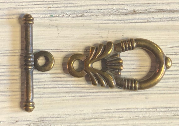 Mykonos Greek Fancy Toggle Clasp 25mm Antique Brass Qty 1