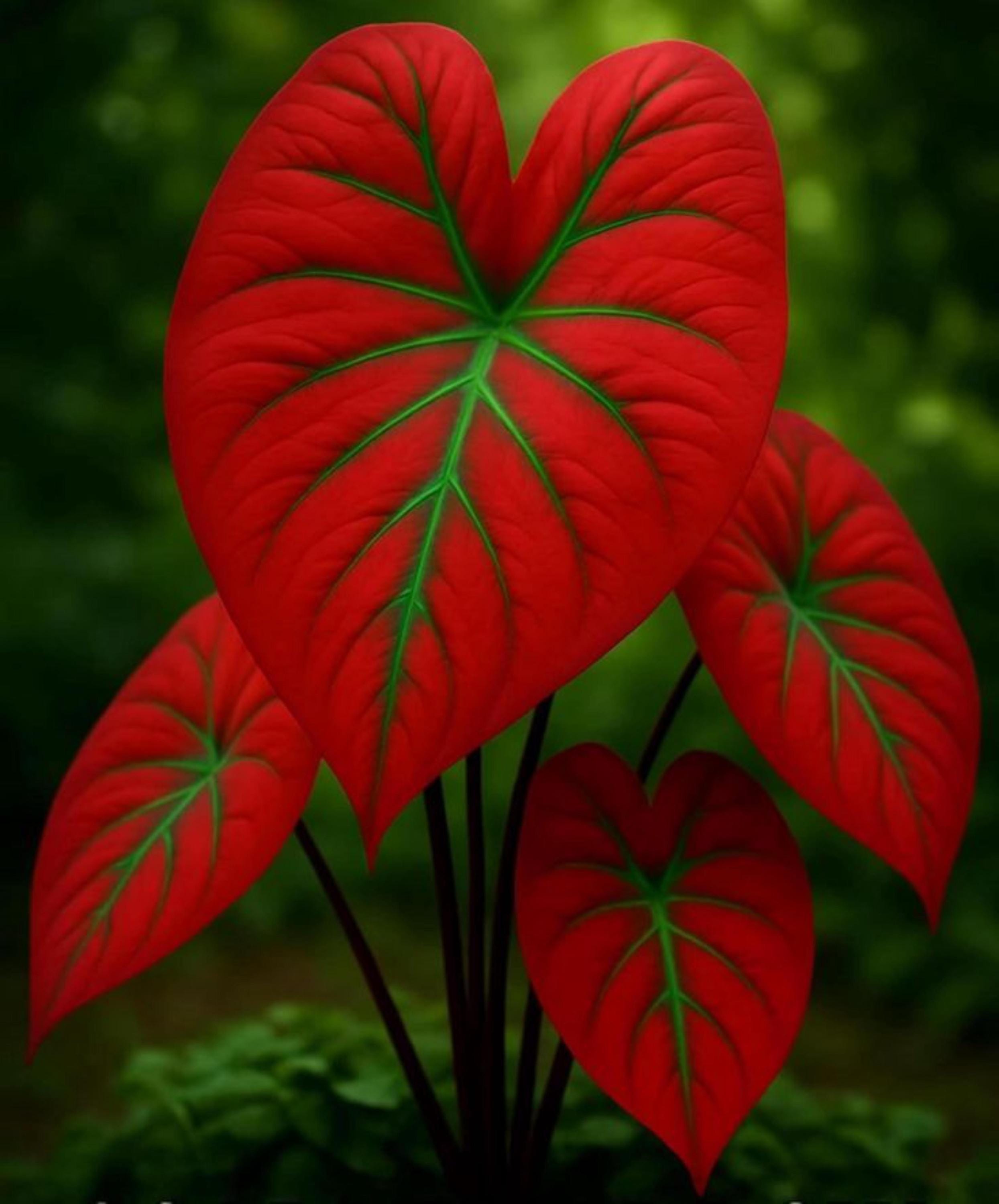 Red Rumbling Rumbling Red Caladium Bulbs 5PCS | Fancy Color Shade Plant - Etsy