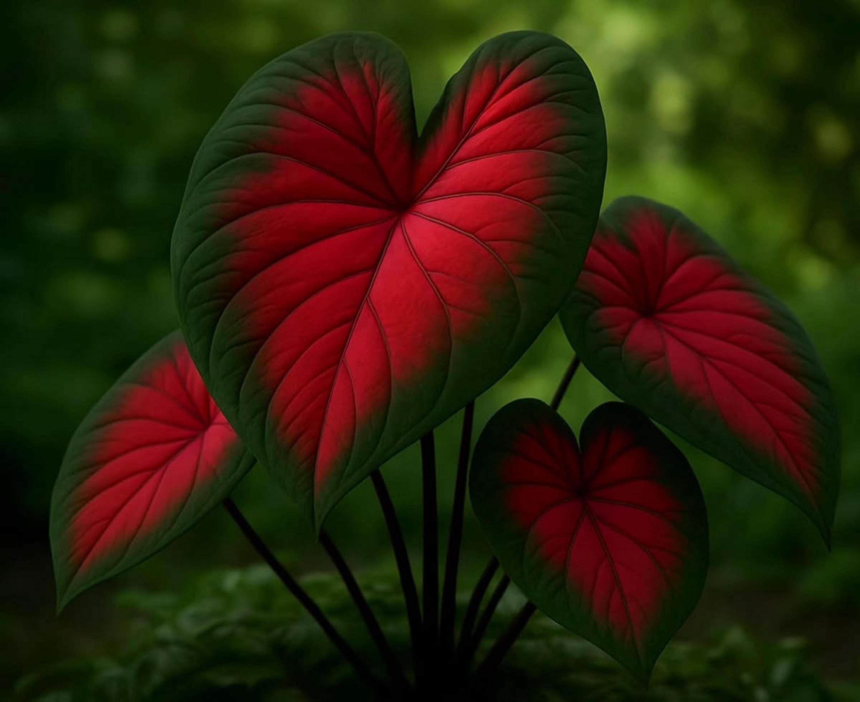 Red Rumbling Rumbling Red Caladium Bulbs 5PCS | Fancy Color Shade Plant - Etsy