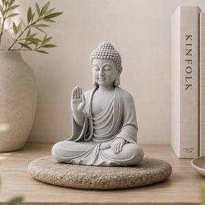 Buddha Statue Decor | Meditation Sculpture | Zen Home Decor | Japandi Shelf Accent | Minimalist Spiritual Ornament | Peaceful Room Decor