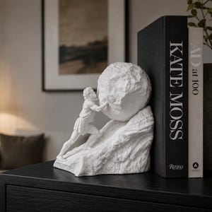 Rzeźba Syzyfa, dekoracja, posąg z mitologii greckiej, nowoczesny minimalistyczny wystrój domu, sztuka filozoficzna stoicka, akcent na półce na książki, wyjątkowy prezent