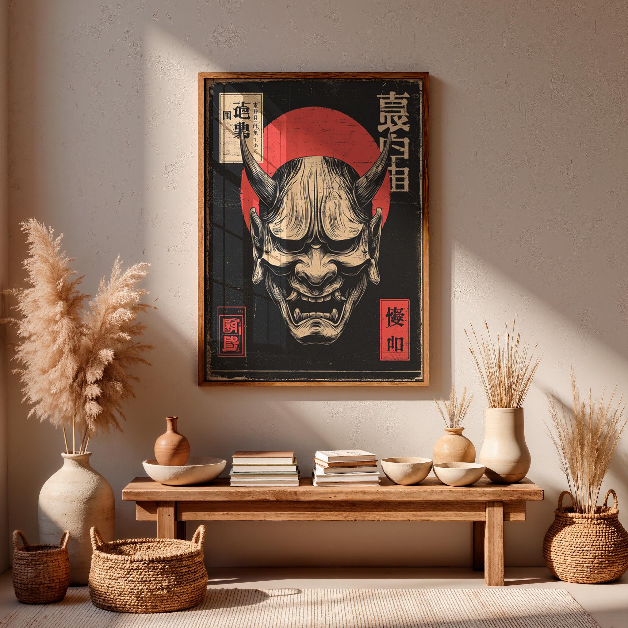 Hannya Mask Wall Art - Etsy