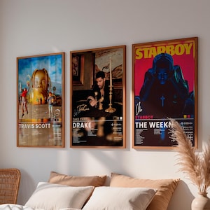 Set of 3 custom album covers | Personalized music gift | Choose your album |QR Code | Wall & room decor