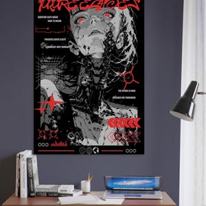 FUTURE ECHOES Dystopian Cyberpunk Poster | Sci-Fi Android Graphic Print | Neo-Tokyo Techwear Aesthetic | | Unframed image 10