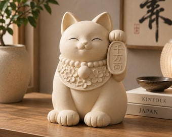 1960s Vintage Black Maneki Neko Ceramic Coin Bank, Japanese Lucky