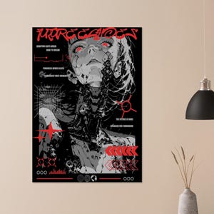 FUTURE ECHOES Dystopian Cyberpunk Poster | Sci-Fi Android Graphic Print | Neo-Tokyo Techwear Aesthetic | | Unframed image 3