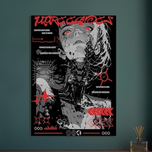 FUTURE ECHOES Dystopian Cyberpunk Poster | Sci-Fi Android Graphic Print | Neo-Tokyo Techwear Aesthetic | | Unframed image 9