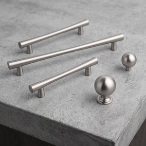 Modern Cabinet Pulls and Round Knobs, Minimalist Drawer Handles, Kitchen Cupboard Hardware, Dresser Wardrobe Furniture Upgrade Set