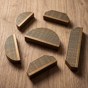 Tiradores de armario texturizados en forma de media luna, tiradores de cajón geométricos modernos, herrajes decorativos para armarios de cocina y vestidores.