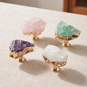 Geode Cabinet Knobs, Raw Crystal Drawer Pulls, Gemstone Dresser Handles, Boho Kitchen Cupboard Hardware, Unique Furniture Knobs Home Decor