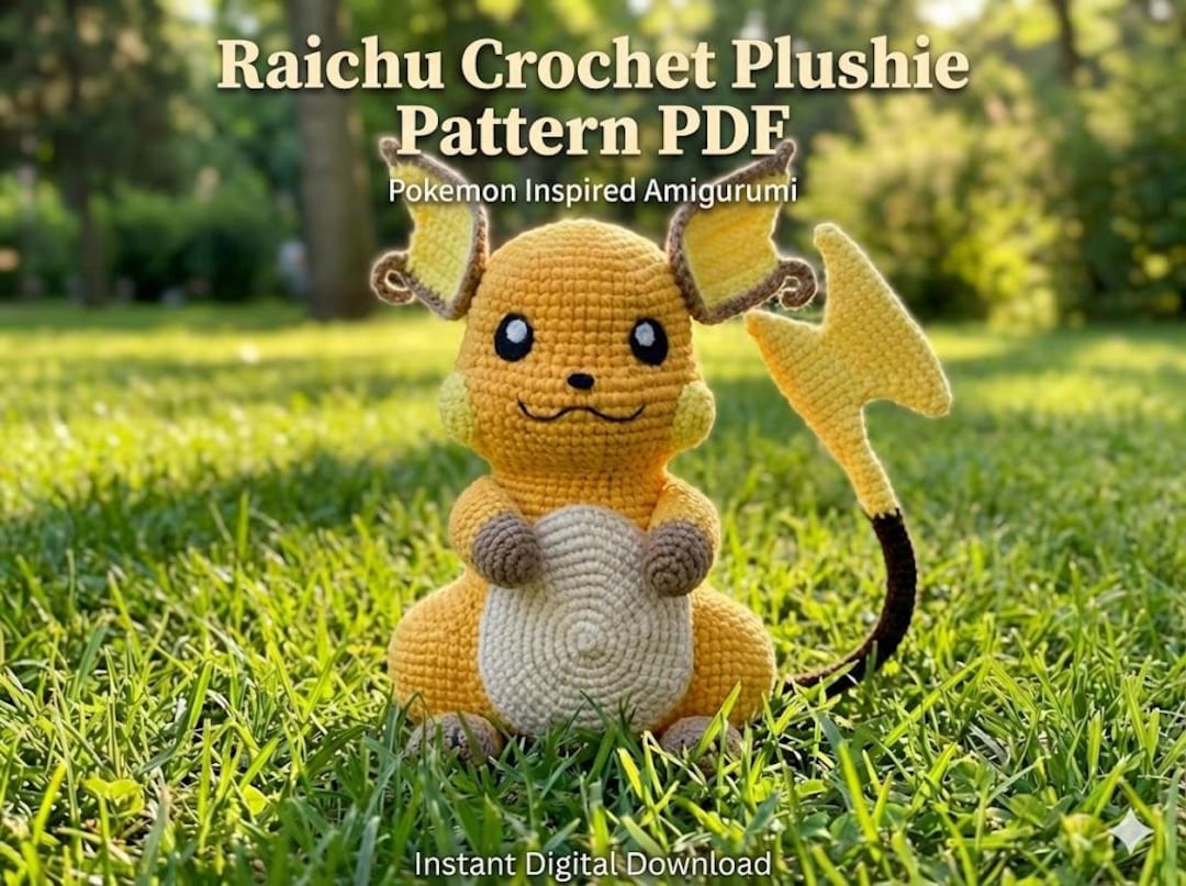Rachu Pattern Raichu Amigurumi Crochet Pattern PDF | Easy Pokemon Crochet Plushie ...