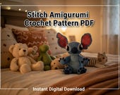 Stitch Amigurumi Crochet Pattern PDF | Blue Alien Plush Crochet Pattern | Cute Doll Amigurumi Plushie | Digital Download Toy Pattern