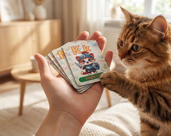 Cat Career Mini Magnet Set - Montessori Alphabet Learning Toy for Kids Preschool Educational Gift