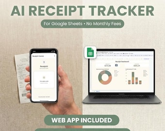 Receipt Tracker | Google Sheets Expense Tracker (No Subscription) | AI