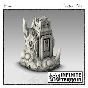Manufatti alieni non dipinti - Pilastro infetto / Scenario per wargame Xenos (scala 28 mm)