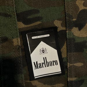 Marlboro Cigaretter Patch - Punk Battle Vest Patch - Alternativa kläder - Sy-på Canvas Patch - Crust Punk - Battle Jacket